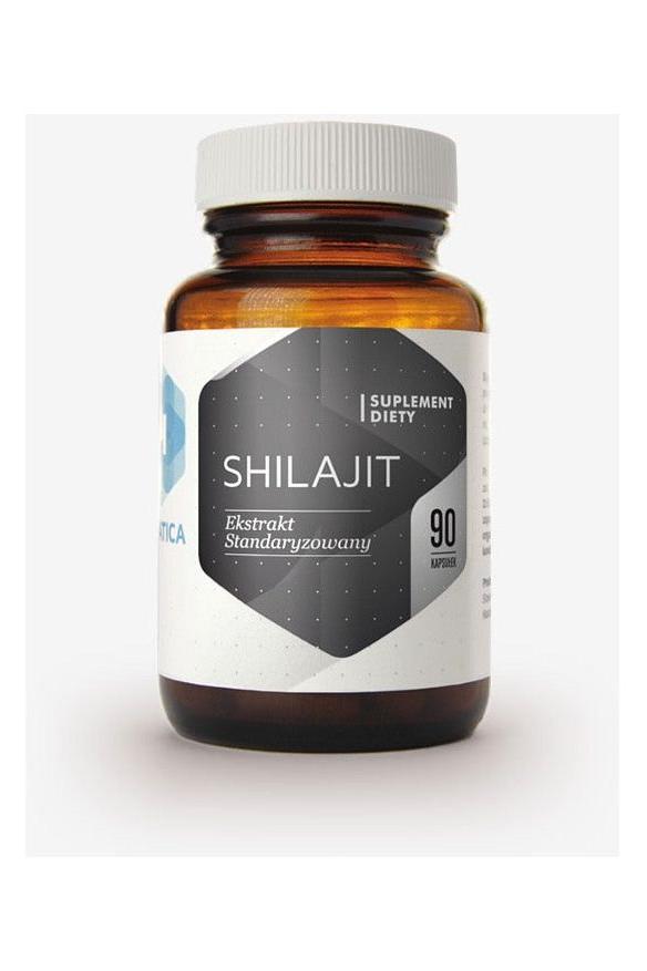 Hepatica Shilajit dietary supplement bottle with 90 capsules for natural health boost.