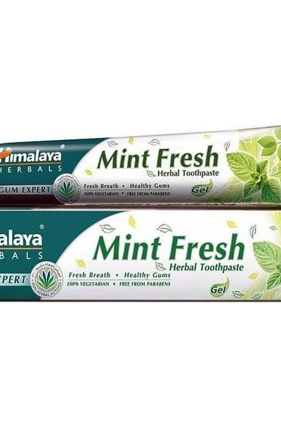 Himalaya Mint Fresh Herbal Toothpaste 75 ml for fresh breath and healthy gums, 100% vegetarian and fluoride-free