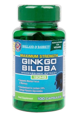 Maximum Strength Ginkgo Biloba – 100 kapslar framsida