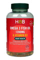 Holland & Barrett Omega 3 Fish Oil 1200mg & Vitamin D3 supplement bottle promoting heart health.