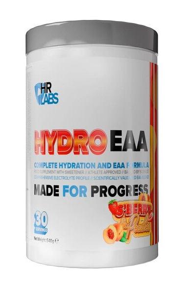 HR Labs HydroEAA complete hydration and EAA formula, 30 servings, cherry flavor, optimized for performance and recovery.