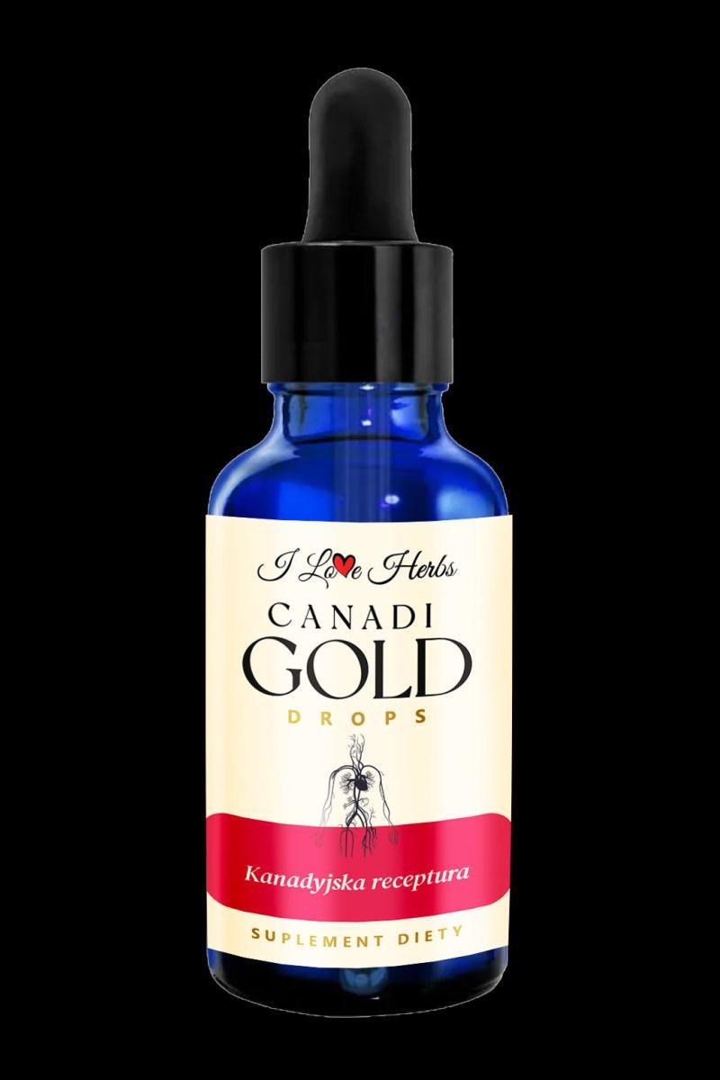 I Love Herbs Canadi Gold Drops bottle for heart health and circulation support.