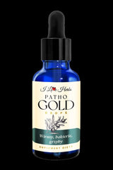I Love Herbs Patho Gold Drops bottle for viruses, bacteria, and fungi support, 50 ml. Natural and effective formula.