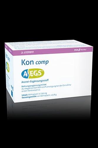 AEGS Kon Komplex supplement box for women's health with important nutrients and vitamins.