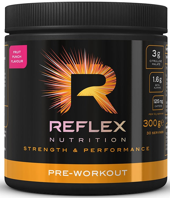 Reflex Nutrition Pre-Workout 300g baksida näringsfakta