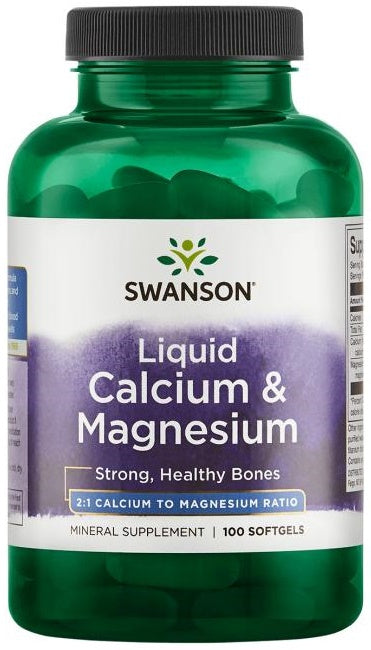 Swanson Liquid Calcium & Magnesium öppen förpackning