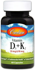 Vitamin D3 + K2 – 60 kapslar baksida näringsfakta