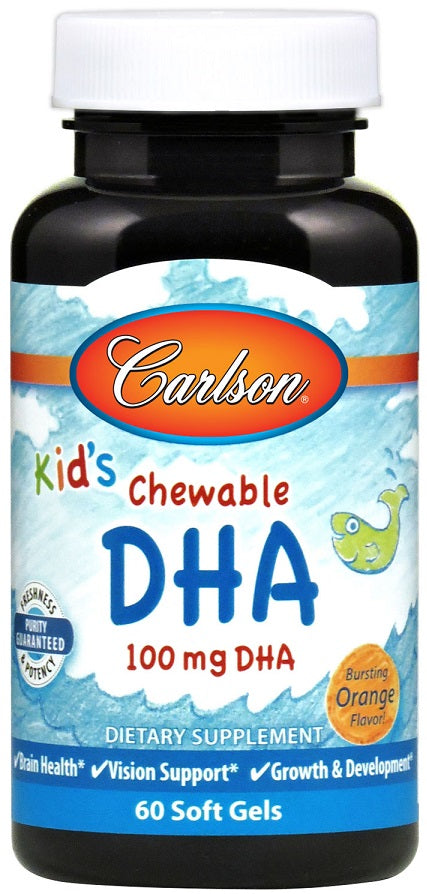 Carlson Labs - Kids Gummies DHA, 100mg Orange - 60 Sgels