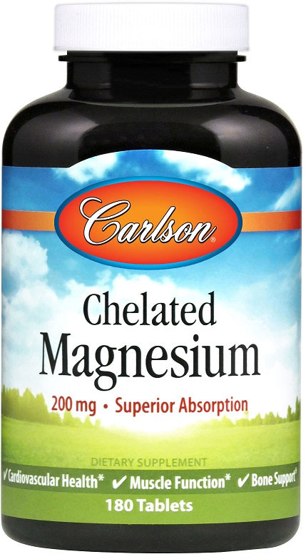 Carlson Labs - Kelaattinen Magnesium - 180 Tablettia