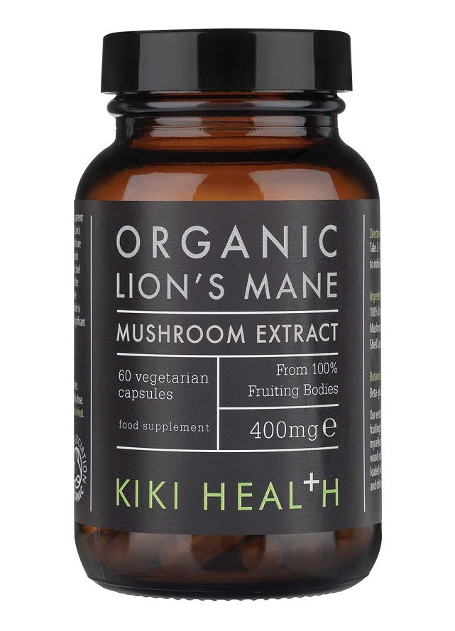 Organic Lion's Mane Mushroom Extract baksida med näringsinformation