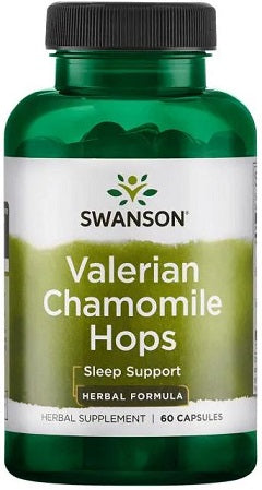 Swanson Full Spectrum Valerian, Chamomile & Hops baksida näringsfakta