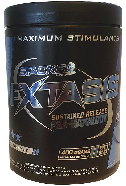 Stacker2 Ecstasy baksida med näringsinformation