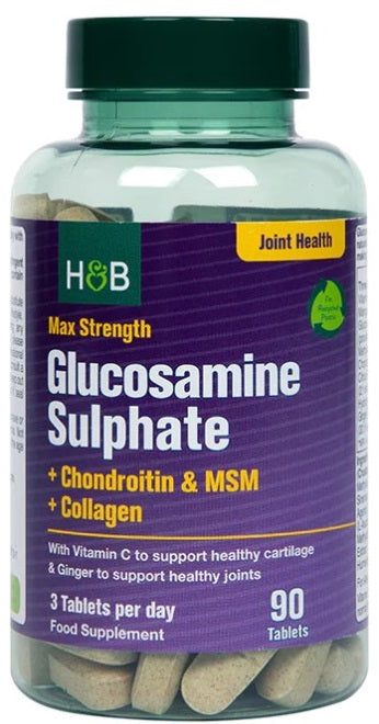 Holland & Barrett Glucosamine Sulphate Chondroitin MSM Collagen framsida