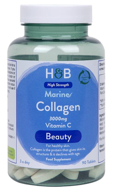 Holland & Barrett - Marine Kollagen Med Vitamin C - 90 Tabletter