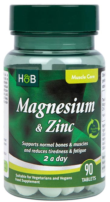 Magnesium & Zink – 90 tabletter baksida näringsfakta