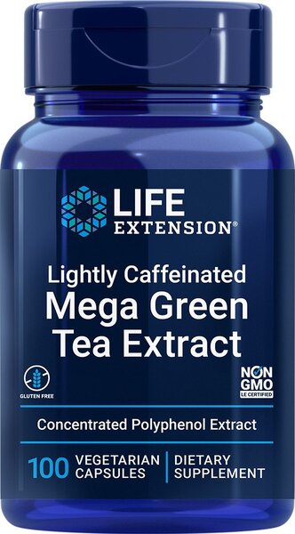 Life Extension - Kevyesti Kofeiinitettu Mega Vihreä Tee Uute - 100 Vcaps (KORT DATUM 2026-07-30)