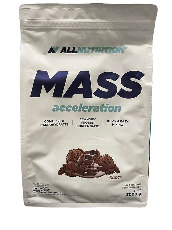 Mass Acceleration baksida med näringsinformation