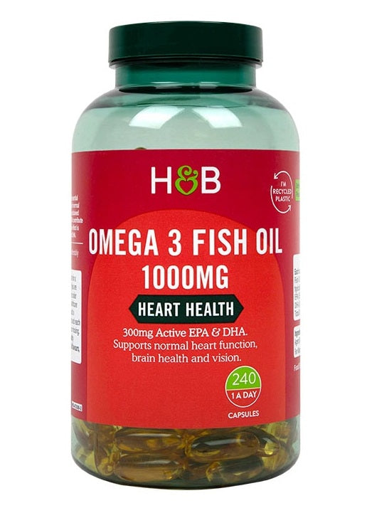 Holland & Barrett Omega 3 Fish Oil 1000mg framsida