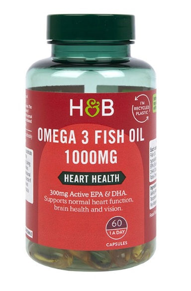 Holland & Barrett Omega 3 Fish Oil baksida näringsfakta