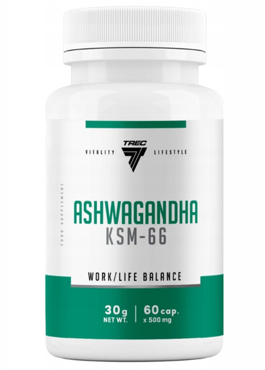 Trec Ashwagandha KSM-66 baksida näringsfakta