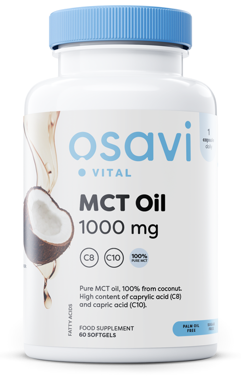 MCT Oil Kokosbaserad Energikälla ingredienser etikett