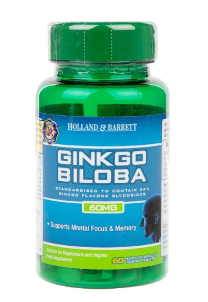 Ginkgo Biloba – Mental Skärpa & Concentration baksida näringsfakta