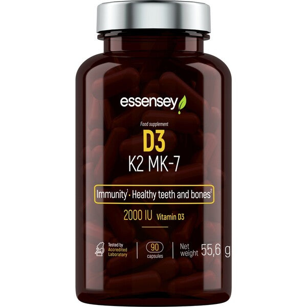 D3 K2 MK-7 – Vitamin D & K2 baksida näringsfakta