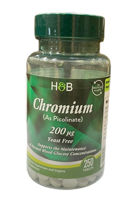 Chromium Picolinate 250 tabletter baksida näringsfakta