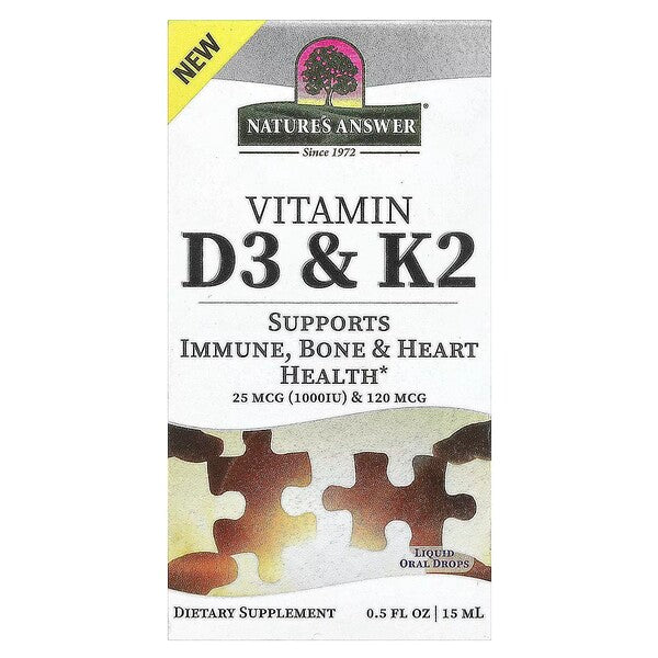 Nature'S Answer - D3- ja K2-vitamiini - 15ml