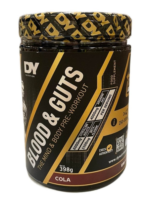 Blood and Guts Pre-Workout etikett & varumärke
