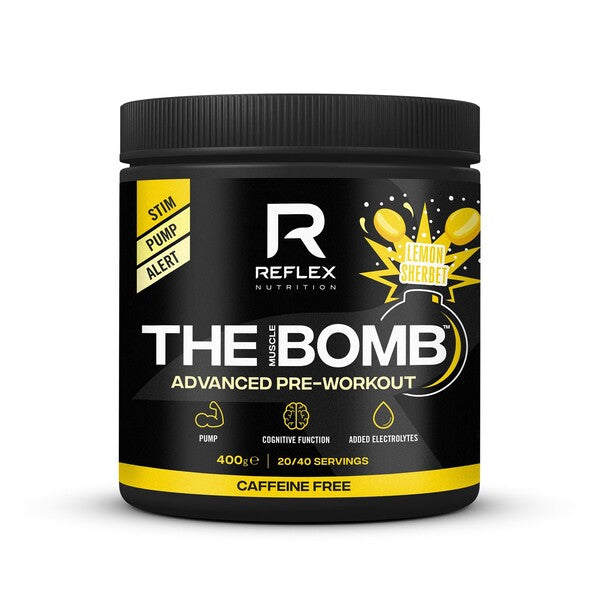 Reflex Nutrition - The Muscle Bomb Caffeine Free - Lemon Sherbet, 30 Servings (KORT DATUM 2026-09-30)