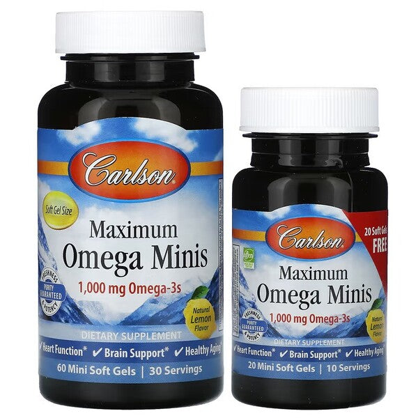 Carlson Labs - Maximum Omega Minis - 80 Pehmeää kapselia