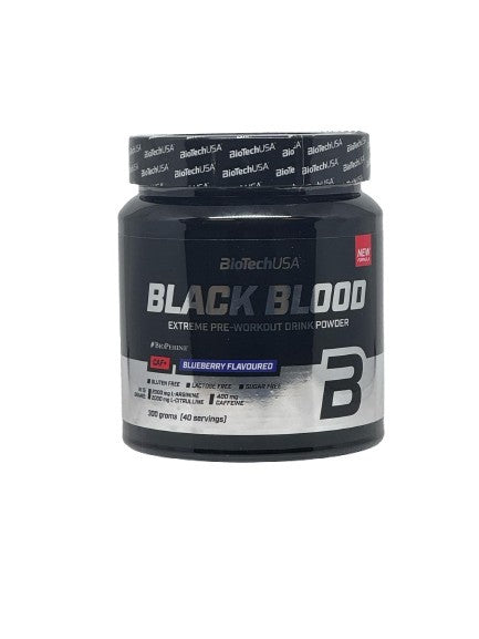 BioTechUSA Black Blood förpackning sida-etikett
