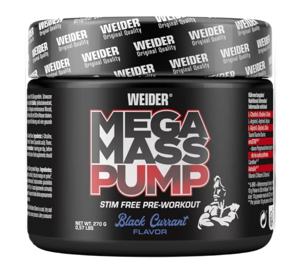 Weider - Mega Mass Pump, Black Currant - 270g