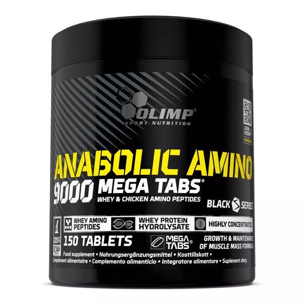 Anabolic Amino 9000 Mega Tabs baksida näringsfakta