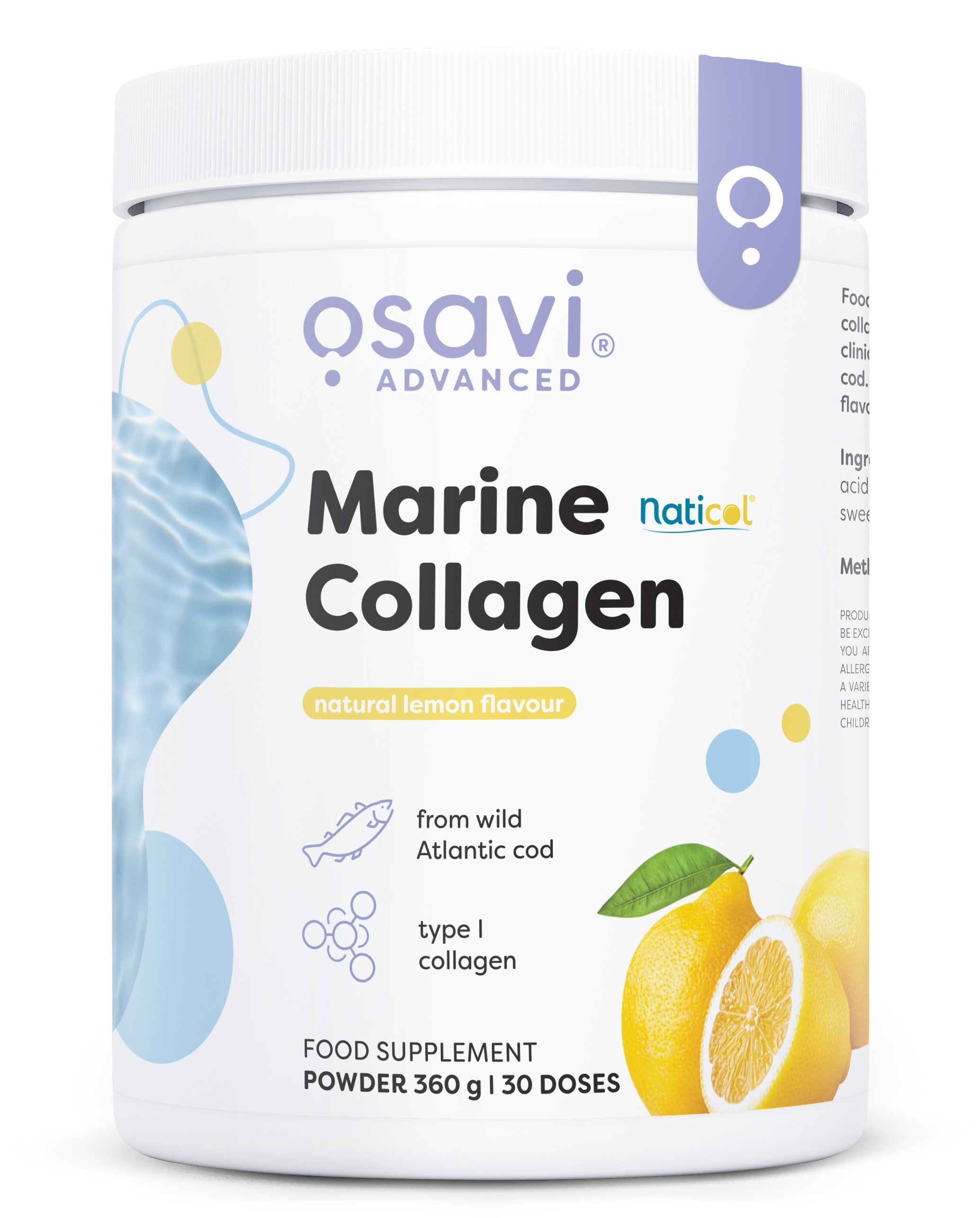 Osavi Marine Collagen Wild Cod baksida näringsfakta