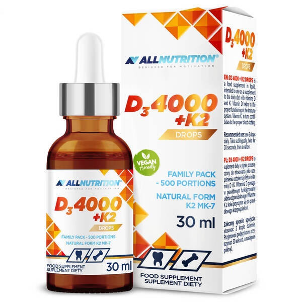 Vitamin D3 + K2 Droppar 30 ml framsida