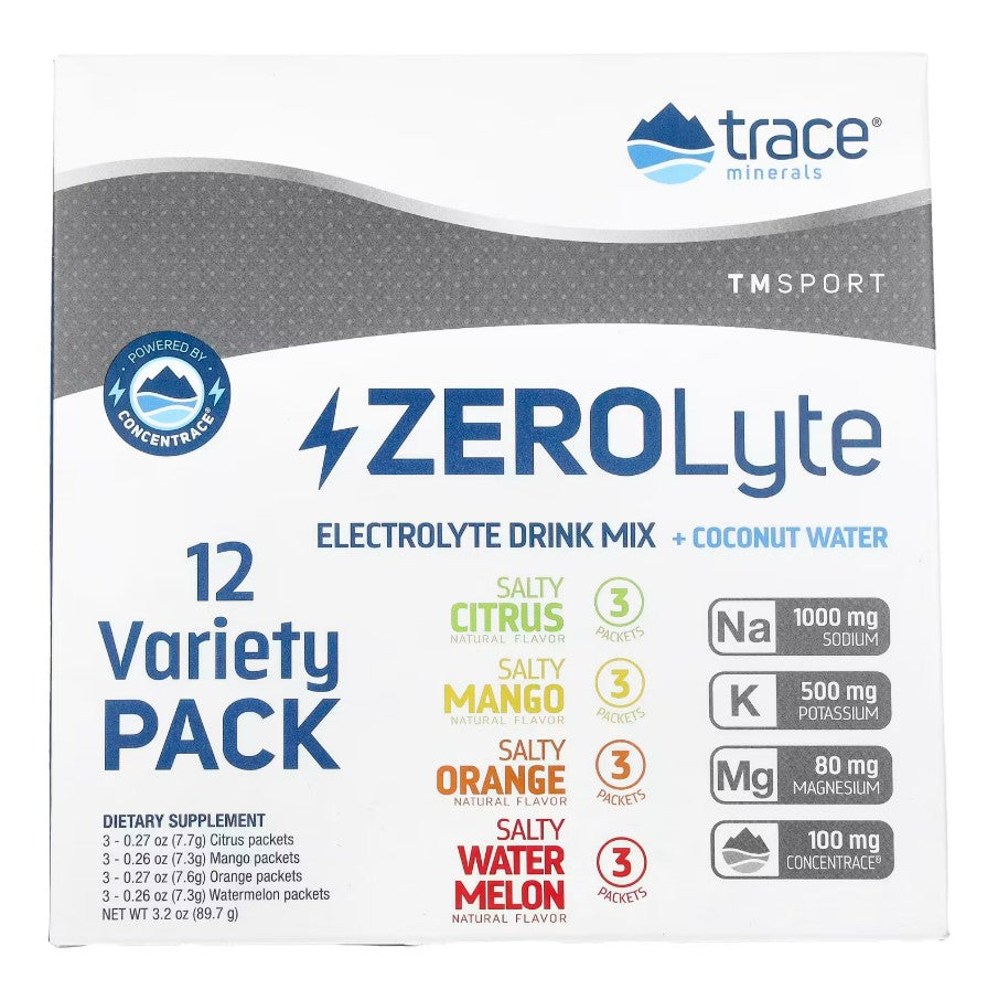 Trace Minerals Electrolyte sachets innehål baksida