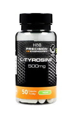 L-Tyrosin 500mg – 50 kapslar baksida näringsfakta
