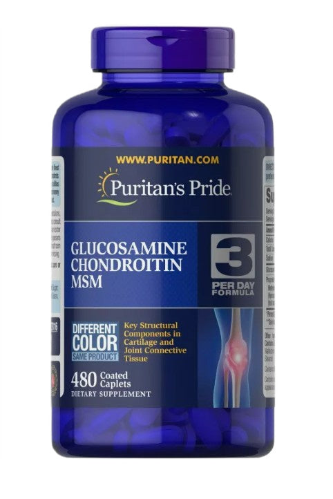 Puritan's Pride - Glucosamine Chondroitin MSM - 480 Coated Caplets - 480 Caps
