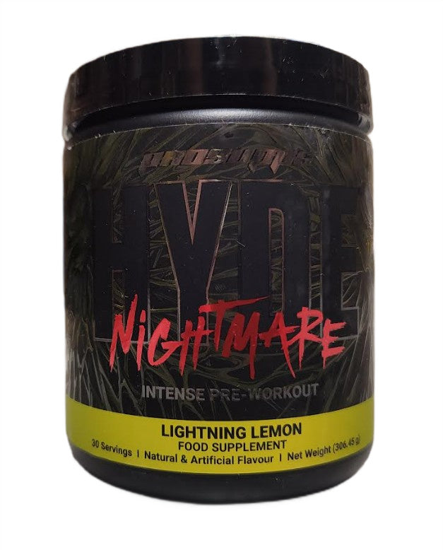 Nightmare Pre-Workout Lightning Lemon baksida näringsfakta