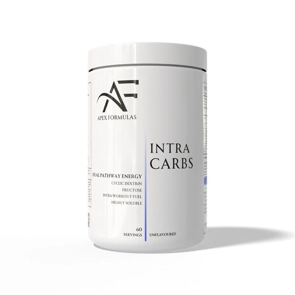 Intra Carbs – Snabb energi under träning baksida