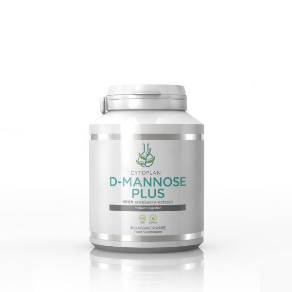 D-Mannose Plus – Urinvägshälsa baksida näringsinformation