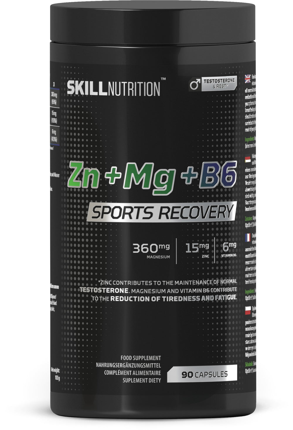 Zink + Magnesium + B6 – Återhämtning baksida näringsfakta