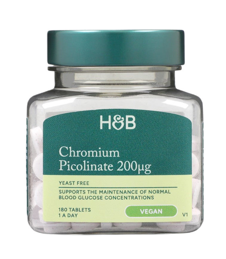 Holland & Barrett (H&B) - Chromium Picolinate - 200mcg - 180 Tabs