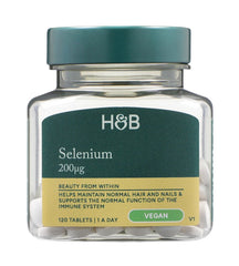 Holland & Barrett Selenium 200μg baksida näringsfakta