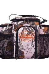 Isolator Fitness ISOBAG 2nd Gen, durable 3-meal cooler bag with camouflage design and mesh pockets.