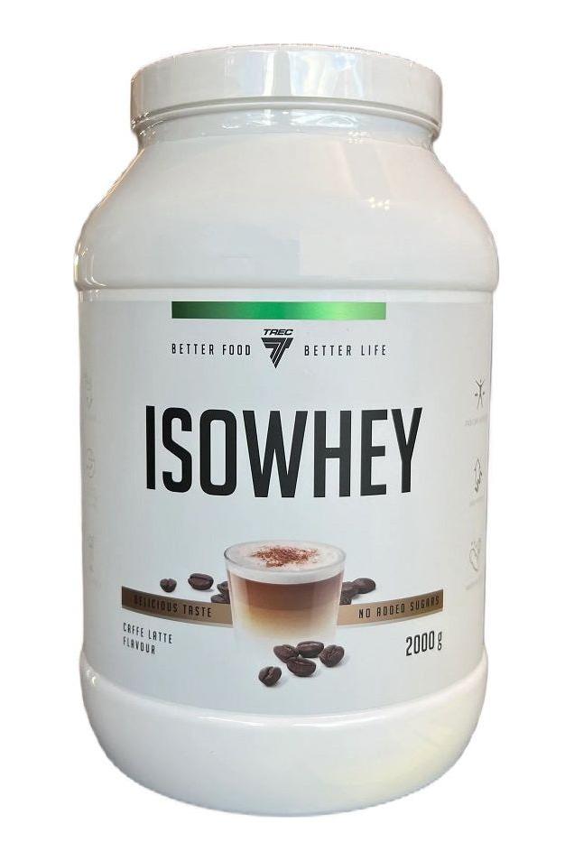 Trec Nutrition Isowhey protein powder in coffee latte flavor, 2000g, high biological value and BCAA.