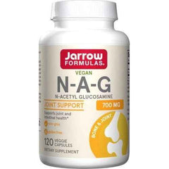 Jarrow Formulas N-A-G N-Acetyl Glucosamine 120 veggie capsules for joint support and digestive health.