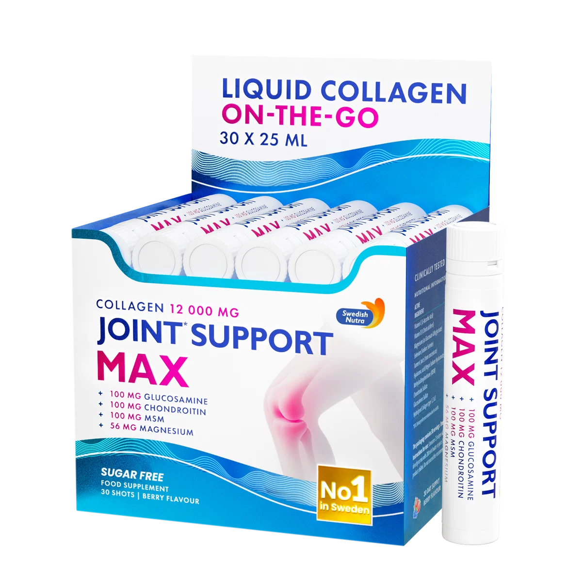 SWEDISH NATURA - Joint Support MAX Collagen 12000 - 30 Shots Forest Berries